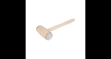 Houten Vleeshamer met Aluminium Beslag 31 cm
