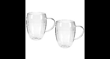 Theeglazen Dubbelwandig 300 ml 2 Stuks Transparant