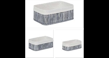 Bamboe Opbergmanden 3 Stuks Grijs/Wit