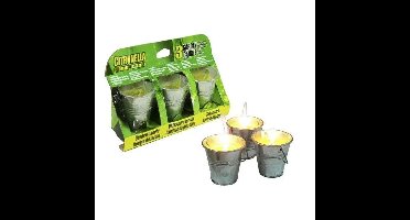 Citronella Kaars in Metalen Emmer 3 Stuks 6.5cm
