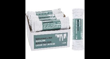 Waslijn Polyester 15M Wit
