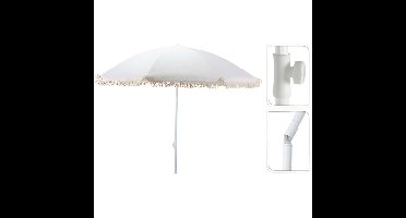 Pro Beach Parasol Aruba met Franjes 180 cm Ecru