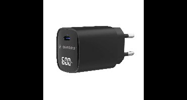 Gembird TA-UC-1C-PD60LCD-01-BK 60W USB Type-C snellader, LCD, zwart