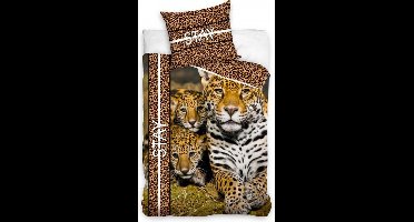 Dreamee Dekbedovertrek cheetah 160 X 200 cm - 70 x 80 cm - Katoen