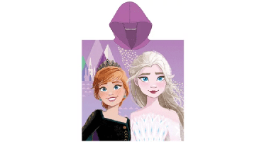 Frozen poncho Anna & Elsa 55 x 110 cm paars