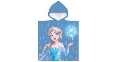 Frozen poncho 50 x 100 cm blauw
