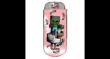 Minecraft opblaasbaar bed roze 150 x 62 x 20 cm