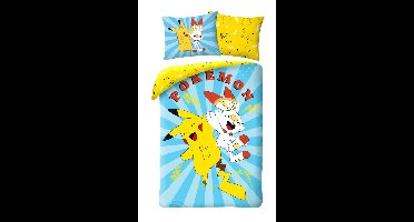 Pokémon Dekbedovertrek Pikachu & Scorbunny 140 x 200 cm (65 x 65 cm)