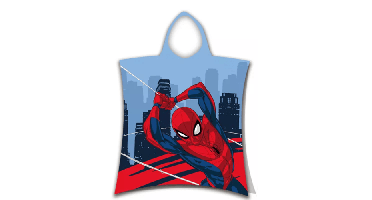 Spiderman poncho 50 x 115 cm (rood/blauw)
