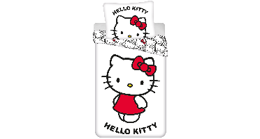 Hello Kitty Dekbedovertrek Wit 140 X 200 cm - 70x90 cm - katoen