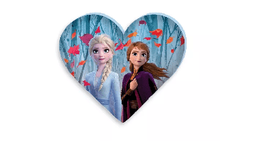Frozen sierkussen Elsa en Anna Heart - 35 x 30 cm