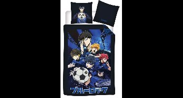 Blue Lock dekbedovertrek polyester 140 x 200 cm - Katoen - 63 x 63 cm