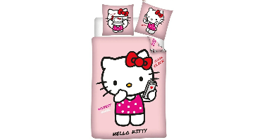 Hello Kitty Dekbedovertrek roze 140 X 200 cm - 65 x 65 cm - polykatoen