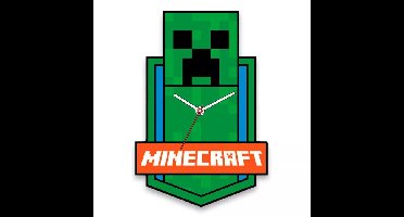 wandklok Minecraft 50x35 cm - groen