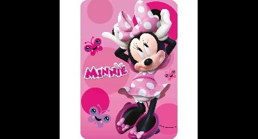 Minnie fleece deken 100 x 140 cm roze