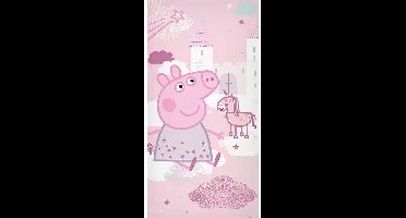 Peppa Pig handdoek roze 70 x 140 cm katoen
