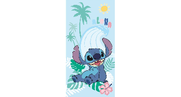 Stitch strandlaken blauw Aloha 70 x 140 cm Katoen