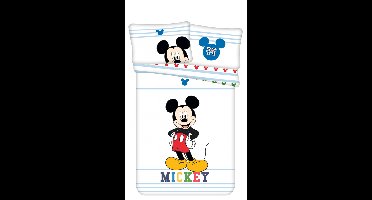 Disney dekbedovertrek Mickey Mouse Smile 100 x 135 cm wit