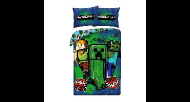 Minecraft Dekbedovertrek Zombie- 140 x 200 cm - 70 x 90 cm - Polyester
