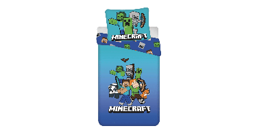 Minecraft Dekbedovertrek blauw - 140 x 200 cm - 70 x 90 cm - Polyester - pre orer
