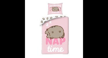 Pusheen dekbedovertrek nap time 140 x 200 cm polyester