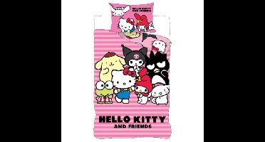 Hello Kitty friends Dekbedovertrek 140 X 200 cm - 70x90 cm - katoen