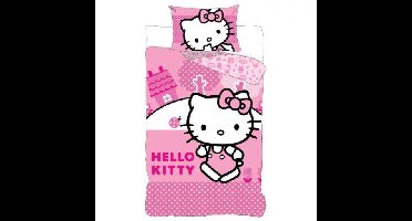 Hello Kitty pink world Dekbedovertrek 140 X 200 cm - 70x90 cm - katoen