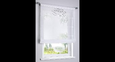 Transparant vouwgordijn met borduursel