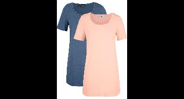 Lang basic T-shirt (set van 2)