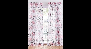 Gordijn met bloemenprint en gerecycled polyester (1 stuk)