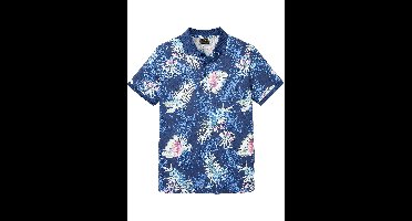 Jersey poloshirt met Hawaï-print, korte mouw