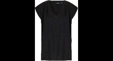 Blouse met V-hals en korte mouwen