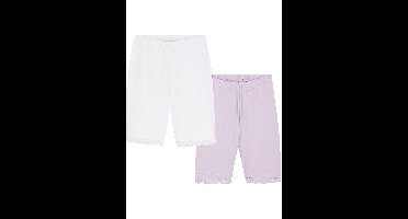 Meisjes biker short (set van 2) met kant en biologisch katoen