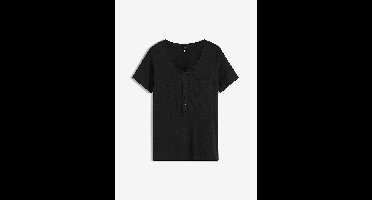 T-shirt met knoopsluiting