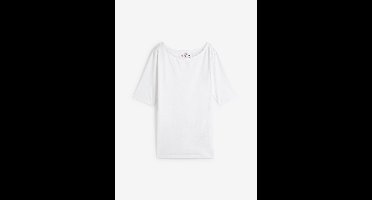 Shirt met boothals, halflange mouw