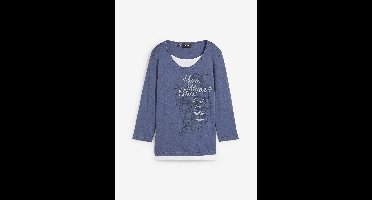 2-in-1 shirt van katoen, 3/4 mouw