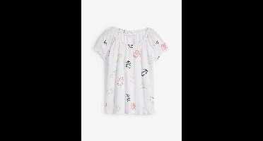 Gedessineerd shirt met ronde hals van biologisch katoen