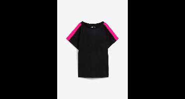 T-shirt met neonstrepen van biologisch katoen