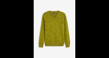 Fijngebreide trui met V-hals in een zachte katoenmix