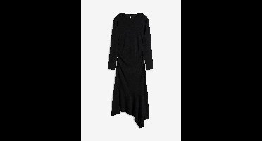 Jersey jurk met asymmetrische onderrand