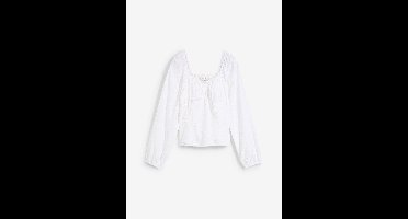 Blouse van katoen met broderie anglaise