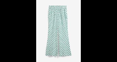 Geruite Marlene Dietrich broek van soepele viscose