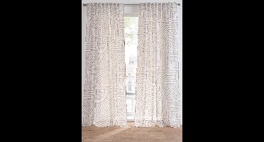 Transparant gordijn met grafisch motief (1 stuk)