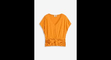 Shirt met gesmokte zoom