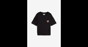 Cropped T-shirt met oversized schouders