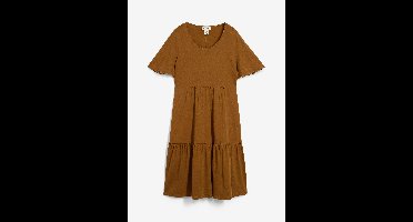 Knielange strokenjurk van katoen