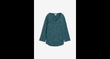 Katoenen Henley shirt met knoopsluiting