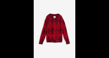 Fijngebreide trui met een ruitmotief