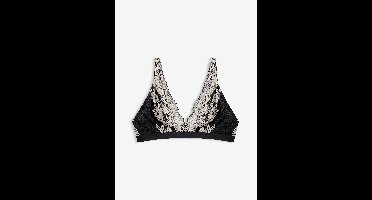 Bralette van tweekleurig kant