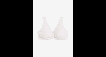 Gewatteerde bralette zonder beugels, met biologisch katoen en kant